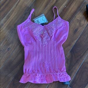 le chateau Pink Embroidered Knit Camisole
